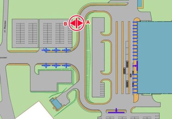 Схема рекламної площини за адресою Медовая ул., 2 Площадь перед въездом в Терминалы А и D (Терминал А)