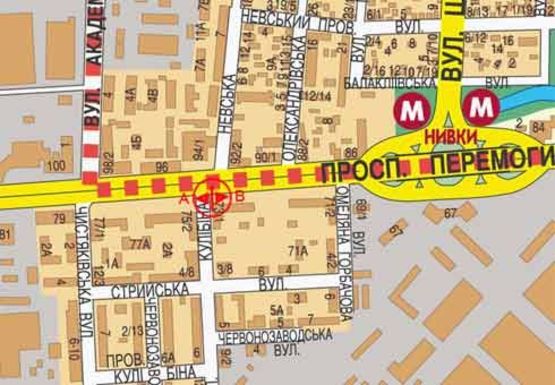 Схема рекламной плоскости по адресу Победы пр., 73_1