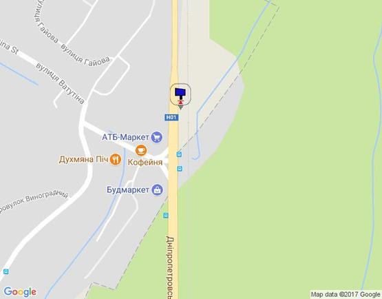 Схема рекламної площини за адресою Дніпровське шосе, поворот на с. Лісники, траса Н-01 "Київ-Знам'янка", км 20+700 ліво