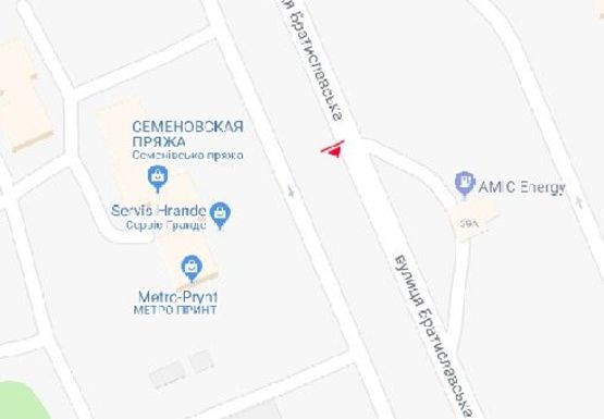 Схема рекламной плоскости по адресу Братиславская ул., 7 (напротив)