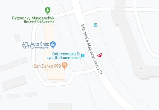 Схема рекламної площини за адресою Маршала Малиновского ул., 11