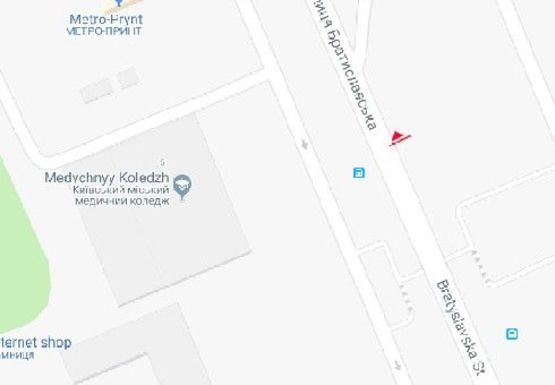 Схема рекламної площини за адресою Братиславская ул., 38