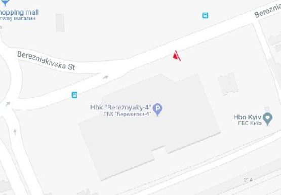 Схема рекламної площини за адресою Березняковская ул., 21