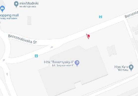 Схема рекламної площини за адресою Березняковская ул., 21