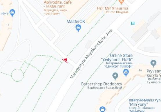 Схема рекламной плоскости по адресу Маяковского пр. - Каштановая ул.