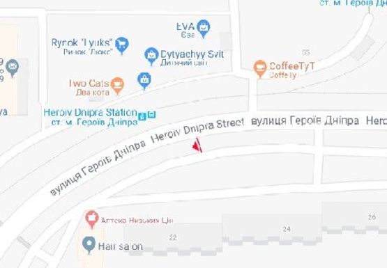 Схема рекламної площини за адресою Героев Днепра ул., 24