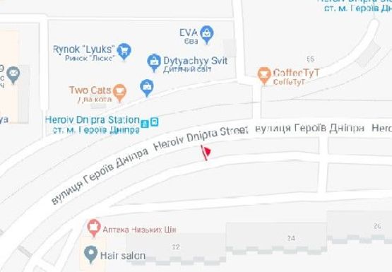 Схема рекламной плоскости по адресу Героев Днепра ул., 24