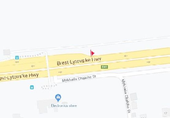 Схема рекламної площини за адресою Брест-Литовское шоссе