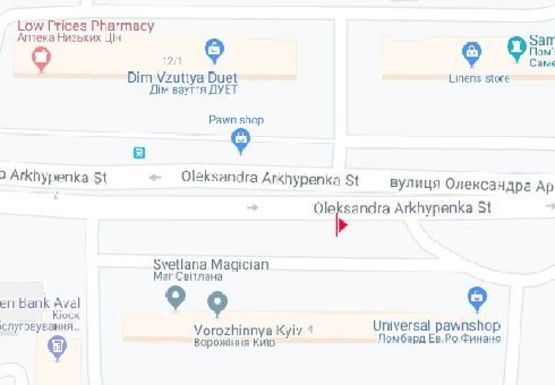 Схема рекламной плоскости по адресу Архипенка ул., 4 (Мате Залки ул.)