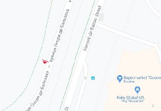 Схема рекламної площини за адресою Бальзака ул., 2 (напротив)