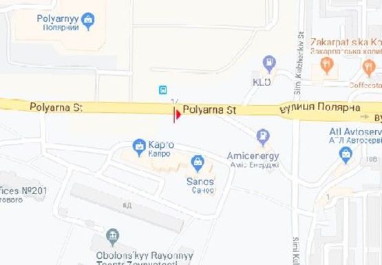 Схема рекламної площини за адресою Полярная ул., 8е