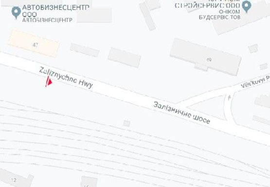 Схема рекламної площини за адресою Железнодорожное шоссе, 47 (напротив)