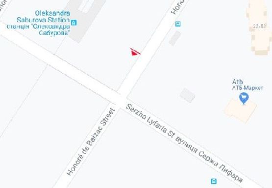 Схема рекламної площини за адресою Бальзака ул. - Сабурова ул.