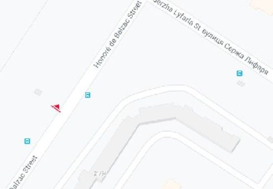 Схема рекламної площини за адресою Бальзака ул., 45/21 (напротив)