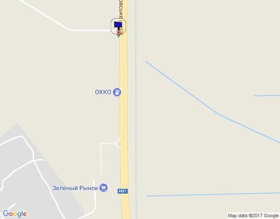 Схема рекламной плоскости по адресу Дніпровське шосе, за АЗК ОККО, траса Н-01 "Київ-Знам'янка", км 22+320 право