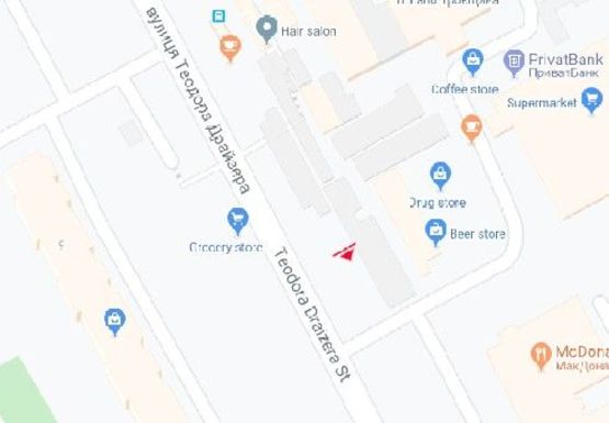 Схема рекламной плоскости по адресу Драйзера Теодора, ул. 6