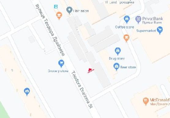 Схема рекламной плоскости по адресу Драйзера Теодора, ул. 6