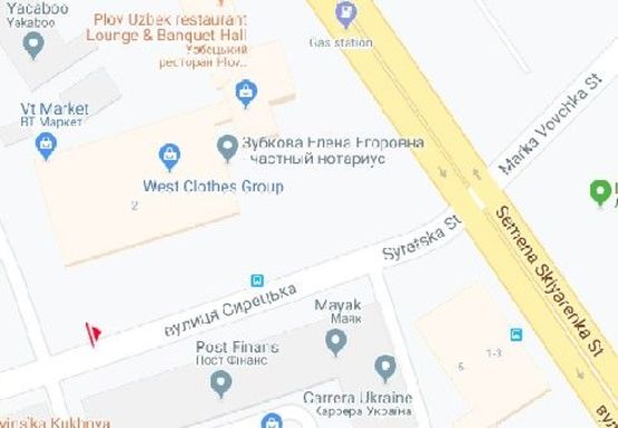 Схема рекламної площини за адресою Сырецкая ул., 2