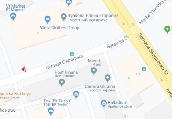 Схема рекламной плоскости по адресу Сырецкая ул., 2