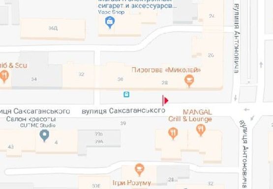Схема рекламной плоскости по адресу Саксаганского ул., 28