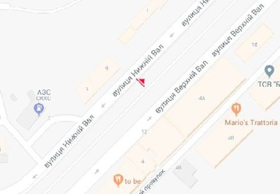 Схема рекламной плоскости по адресу Нижний Вал ул., 7-9