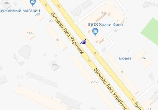 Схема рекламної площини за адресою Леси Украинки б-р., 7б