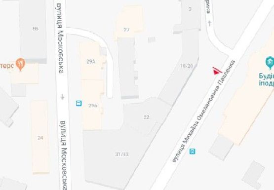 Схема рекламной плоскости по адресу Омельяновича ул. - Павленка Михайла ул., 18/20