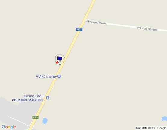 Схема рекламной плоскости по адресу Чернігівська траса, М-01, км 59+300 ліво,  с. Семиполки, перед поворотом на с. Калита, АЗС "АМІК"