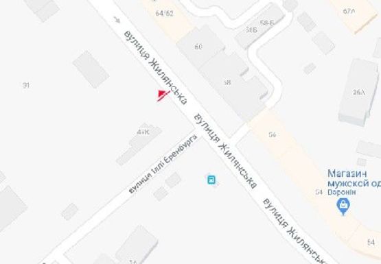 Схема рекламної площини за адресою Жилянская ул., 47