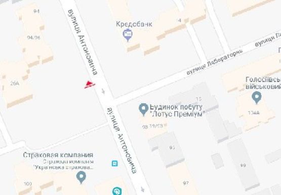 Схема рекламной плоскости по адресу Антоновича ул., 94-96 (Горького ул.)