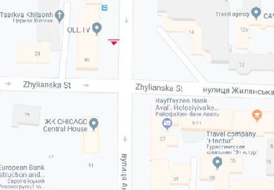 Схема рекламної площини за адресою Антоновича ул., 40