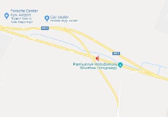 Схема рекламної площини за адресою Трасса "Киев-Борисполь" в сторону Борисполя