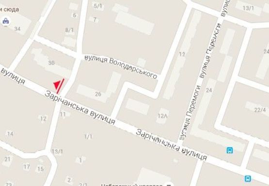 Схема рекламної площини за адресою Заречанская ул., 30