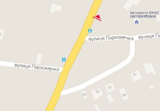 Схема рекламной плоскости по адресу Западная окружная - Пархоменко, 8 ул.