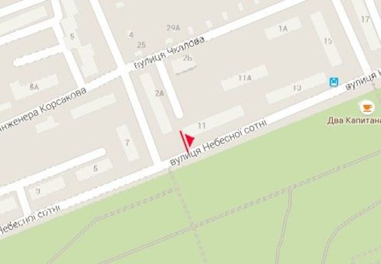 Схема рекламної площини за адресою Небесной сотни ул. - Тираспольская ул.