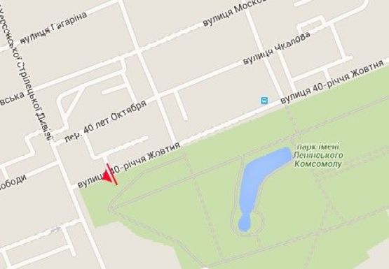 Схема рекламної площини за адресою Небесной сотни ул., напротив дома №1