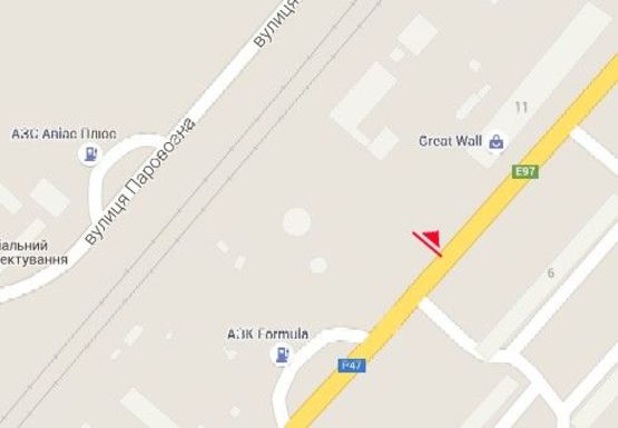 Схема рекламної площини за адресою Бериславское шоссе, 6