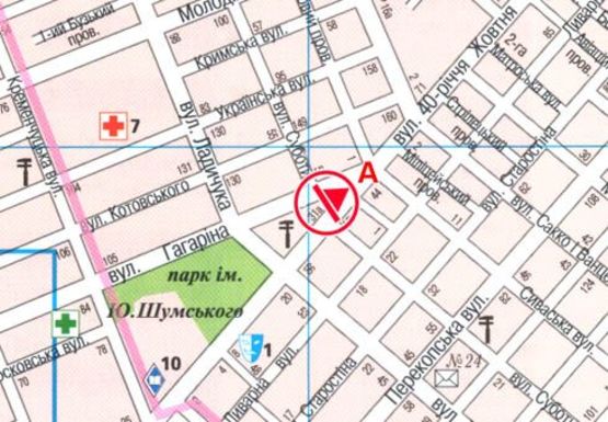 Схема рекламной плоскости по адресу Гагарина ул. - Университетская ул., нижний