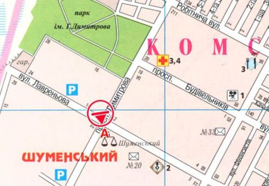 Схема рекламної площини за адресою Святых Кирилла и Мефодия ул. - Лавренева ул. (перекресток), нижний