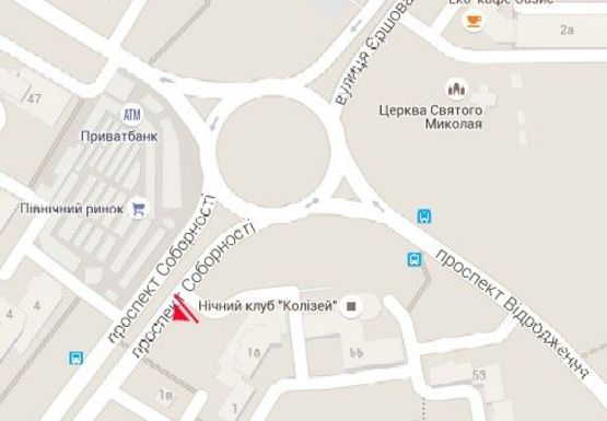 Схема рекламной плоскости по адресу Соборности пр., 1