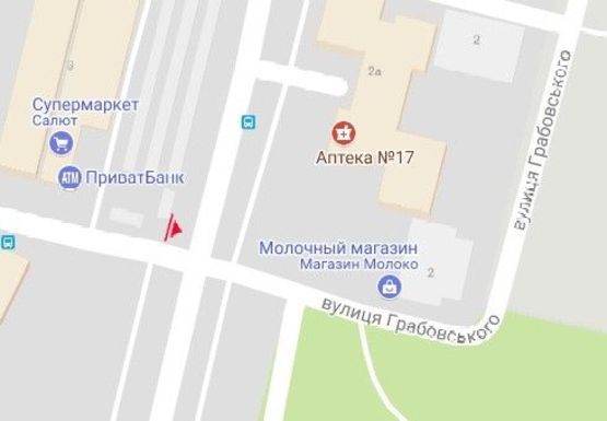 Схема рекламной плоскости по адресу Бенделиани ул., 1, супермаркет "Колибрис"