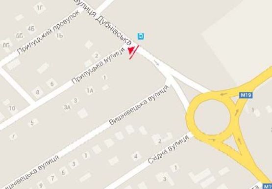 Схема рекламної площини за адресою Дубновская ул., перед кольцом, выезд на г. Дубно