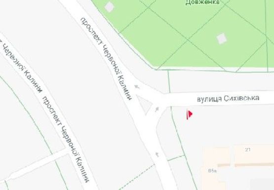 Схема рекламной плоскости по адресу Красной Калины пр. - Сыхивская ул.