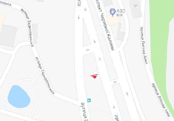 Схема рекламной плоскости по адресу Стуса ул. - Красной Калины пр.