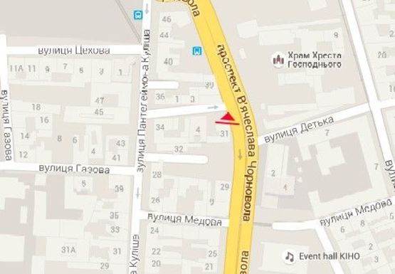 Схема рекламной плоскости по адресу Чорновола пр., 31