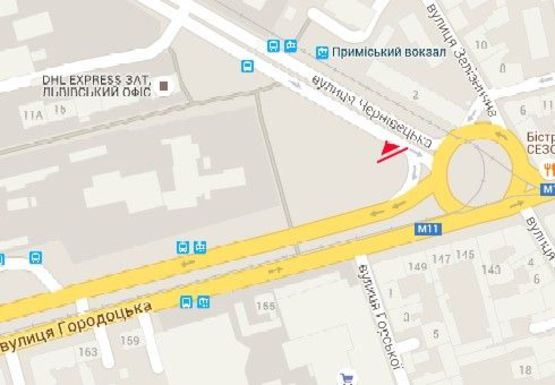 Схема рекламной плоскости по адресу Городоцкая ул. - Черновицкая ул.