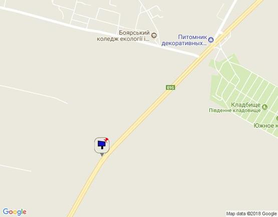 Схема рекламной плоскости по адресу c. Віта-Поштова, траса М-05 Київ-Одеса, км 23+020 право