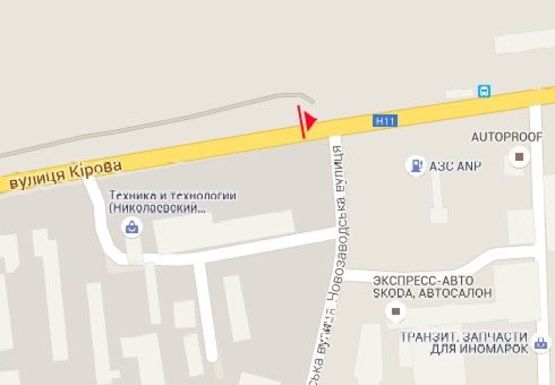 Схема рекламной плоскости по адресу Троицкая ул. - Новозаводская ул.