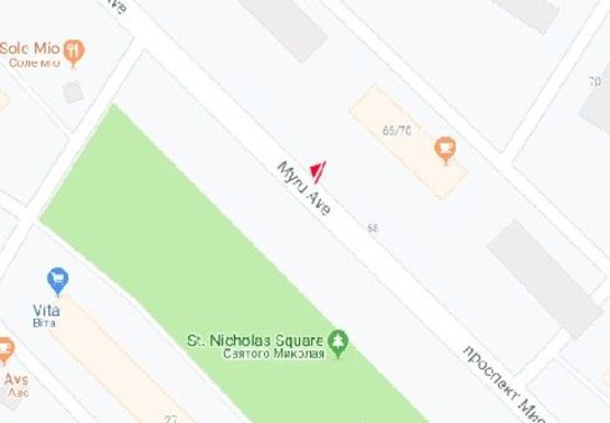 Схема рекламной плоскости по адресу Мира ул., 68