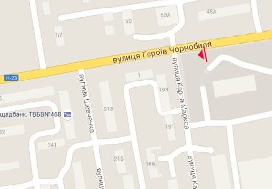 Схема рекламной плоскости по адресу Героев Чернобыля ул., 48а